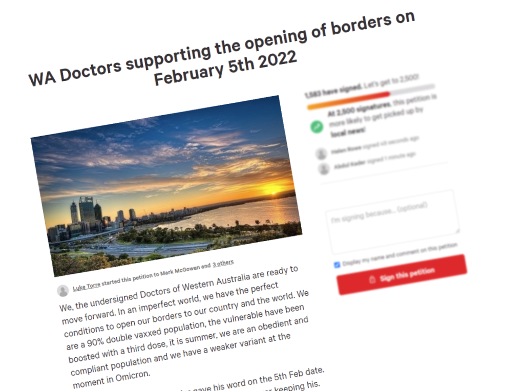 Article image for Why frustrated doctors are uniting over WA re-opening