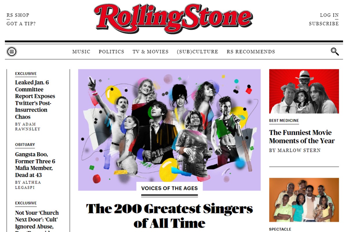 It's the final countdown Rolling Stone announce the 200 greatest