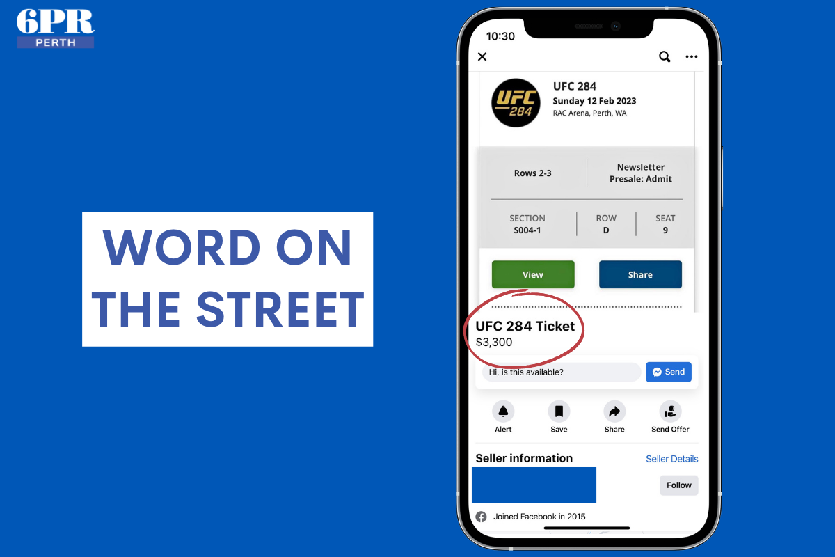 Article image for UFC 284 tickets advertised on Marketplace for over $3000