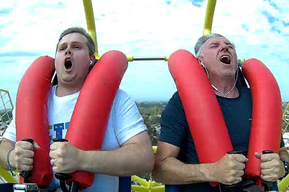 Article image for DONATE: Peterson and Adshead tackle Royal Show’s scariest ride